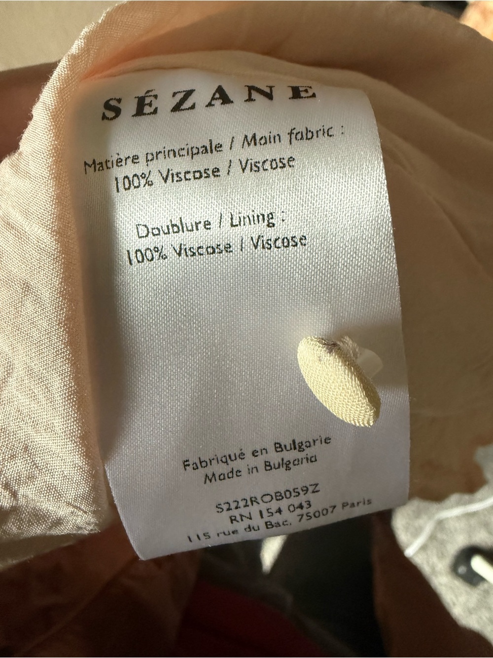 Sezane Loree Dress Patchwork Camel - Size 42 missing the fabric belt - Picture 5 of 5